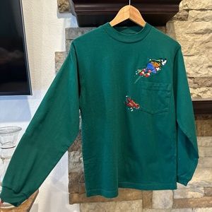 Disney Store Catalog Goofy Embroidered Green long sleeve vintage shirt